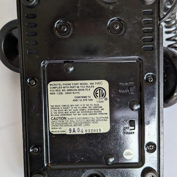 Black Microtel Touch Button Phone Vintage Mid century Works - Picture 5 of 9